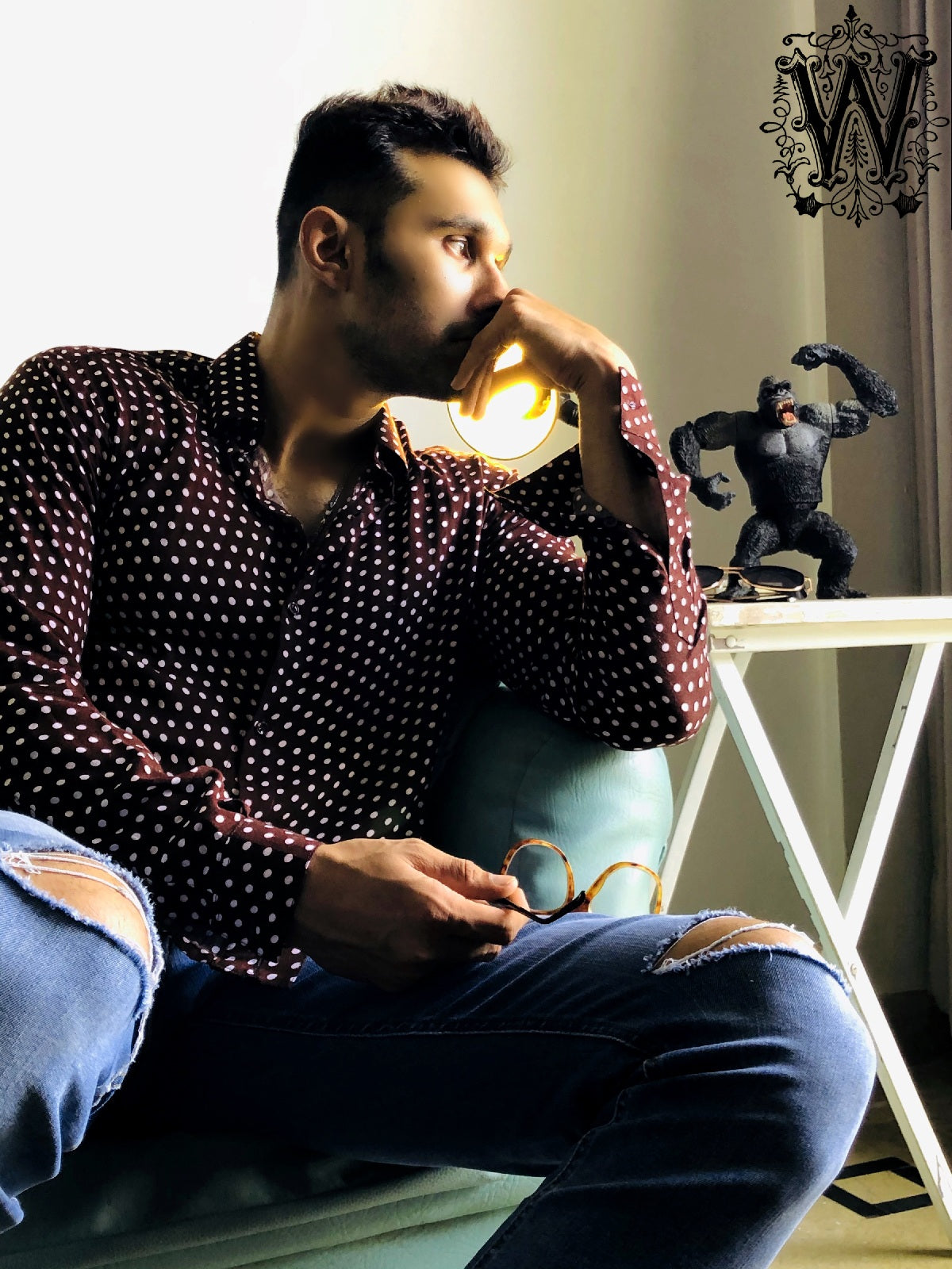 The Brown Polka Shirt.
