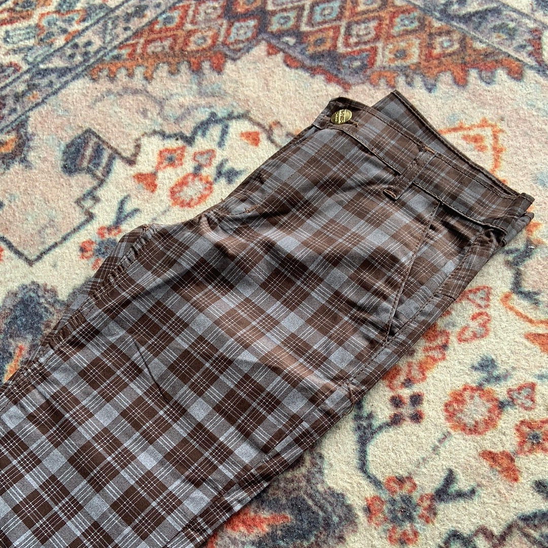 Grey Brown Check Chinos