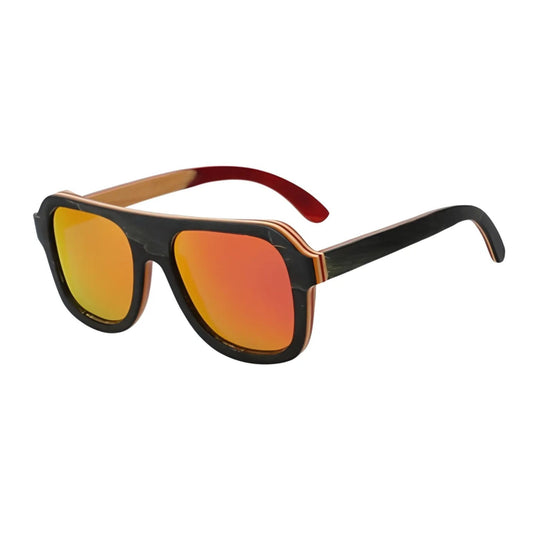 The Racer (Black Wood with Orange Lenses)