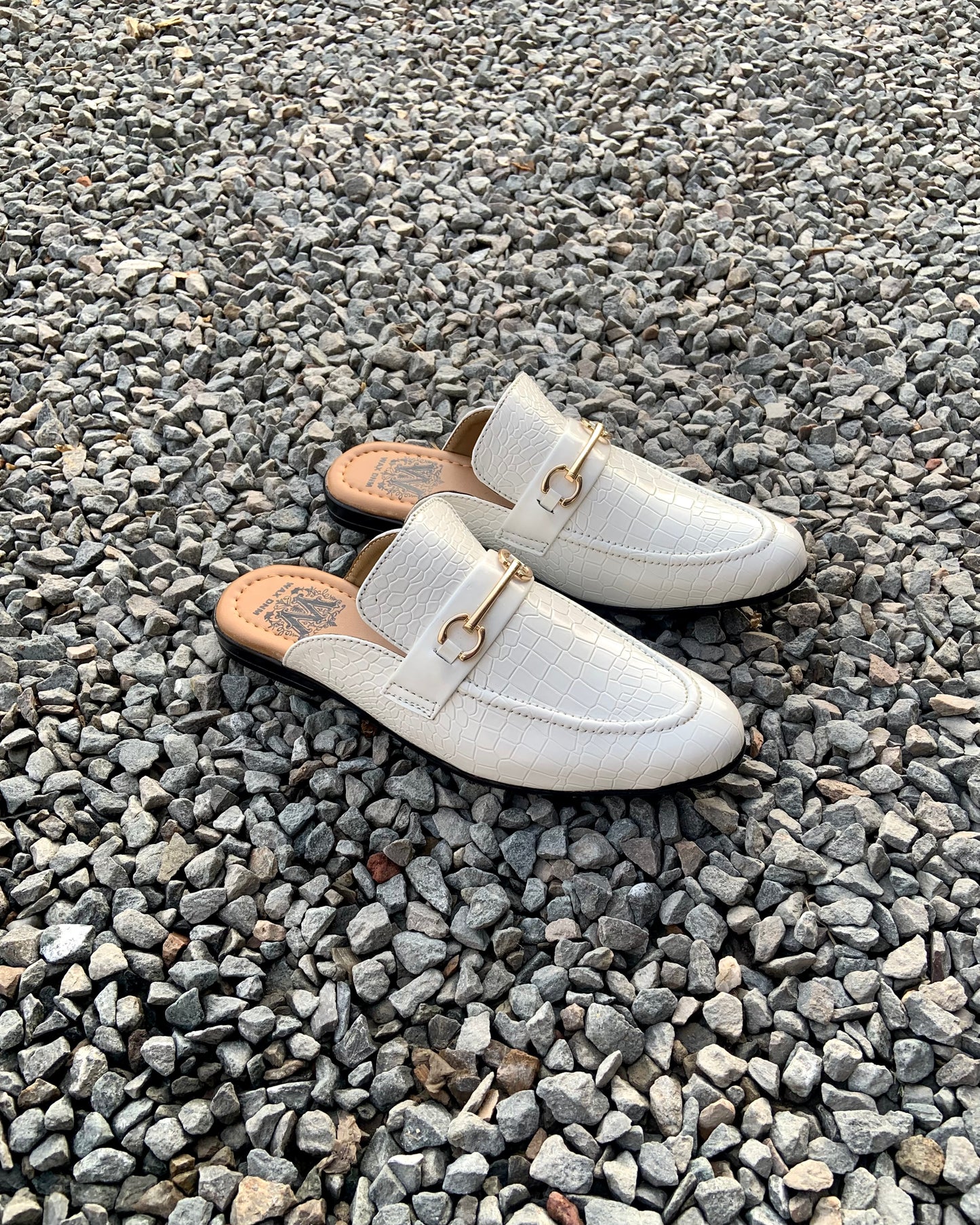 The Croc Mules White