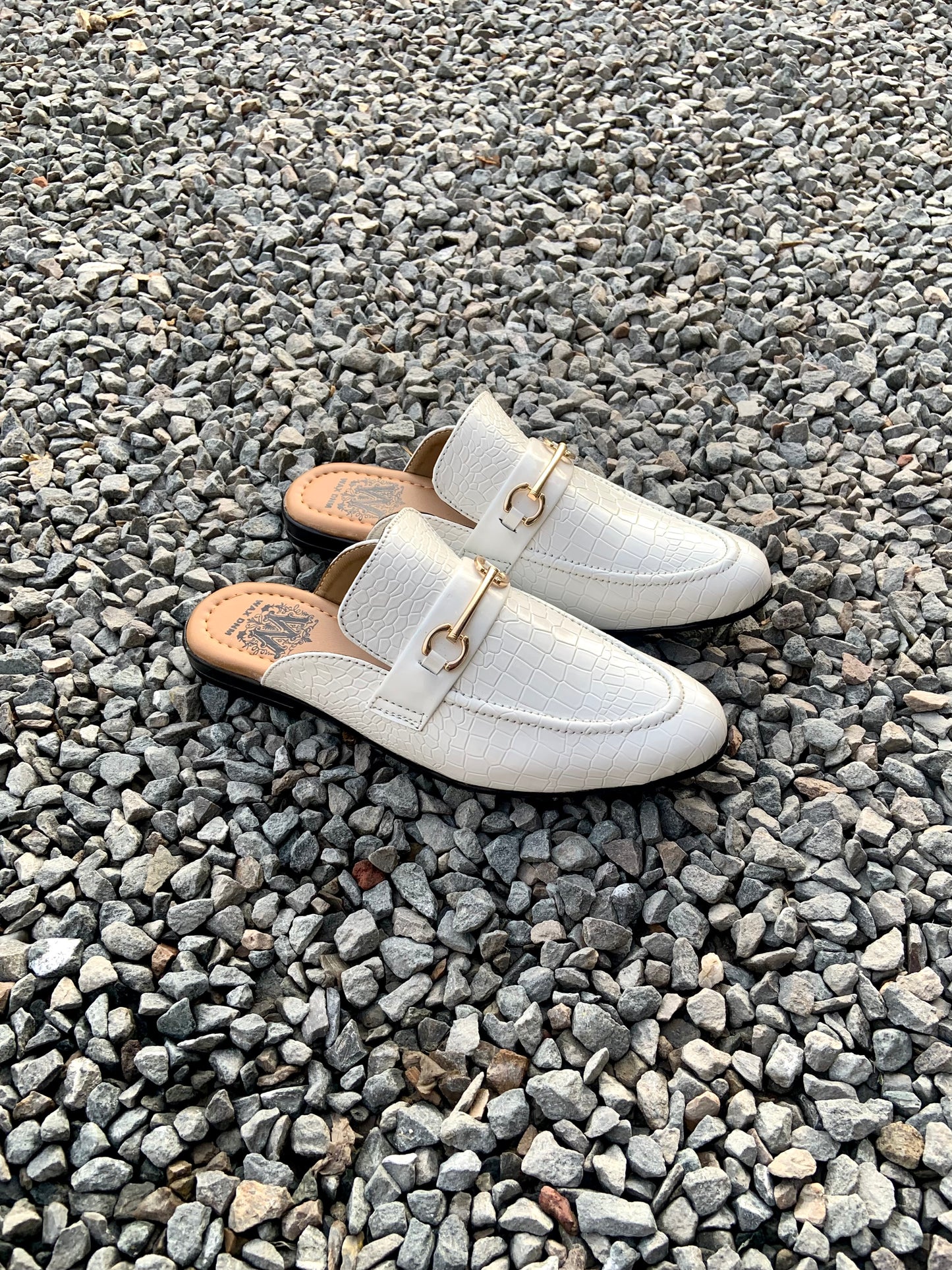 The Croc Mules White