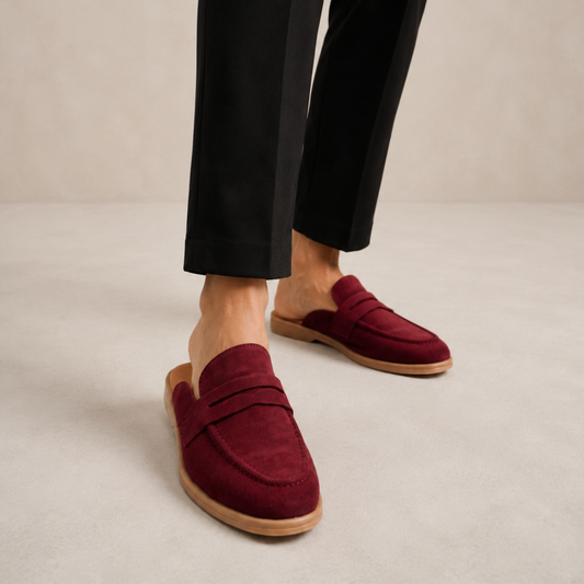 The Suede Mule (Maroon)