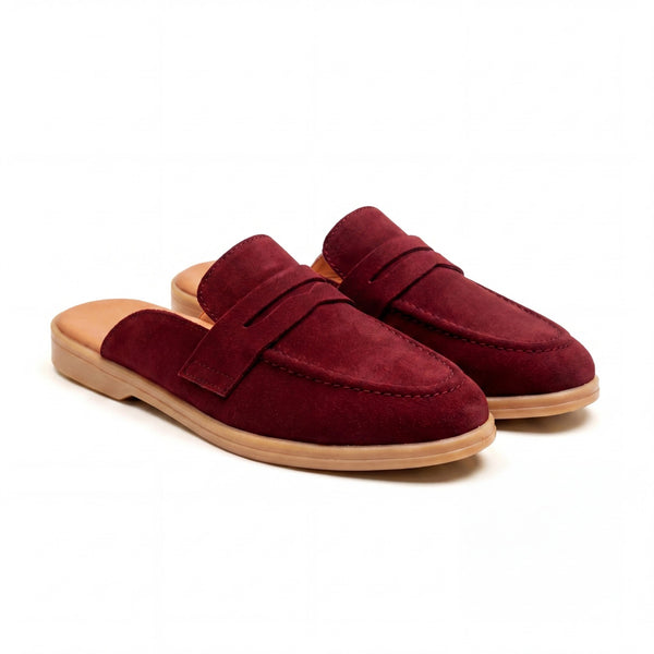 The Suede Mule (Maroon)