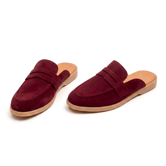 The Suede Mule (Maroon)
