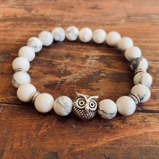 White Silver Owl Bracelet.