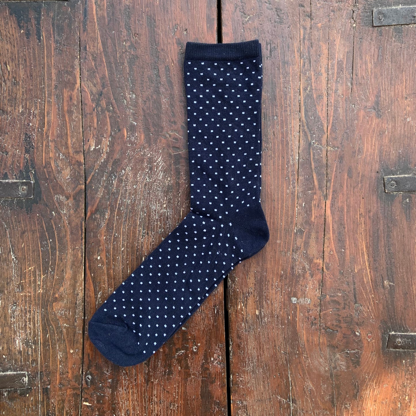 Blue Dotted Socks.