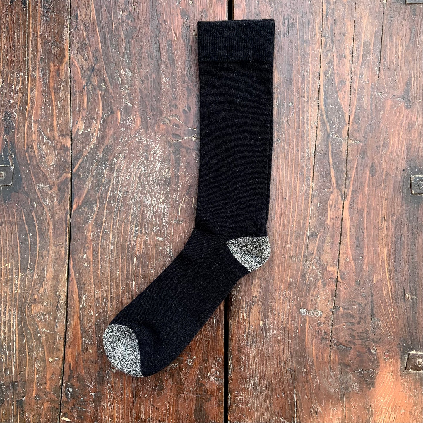 Black Socks Grey Toe.