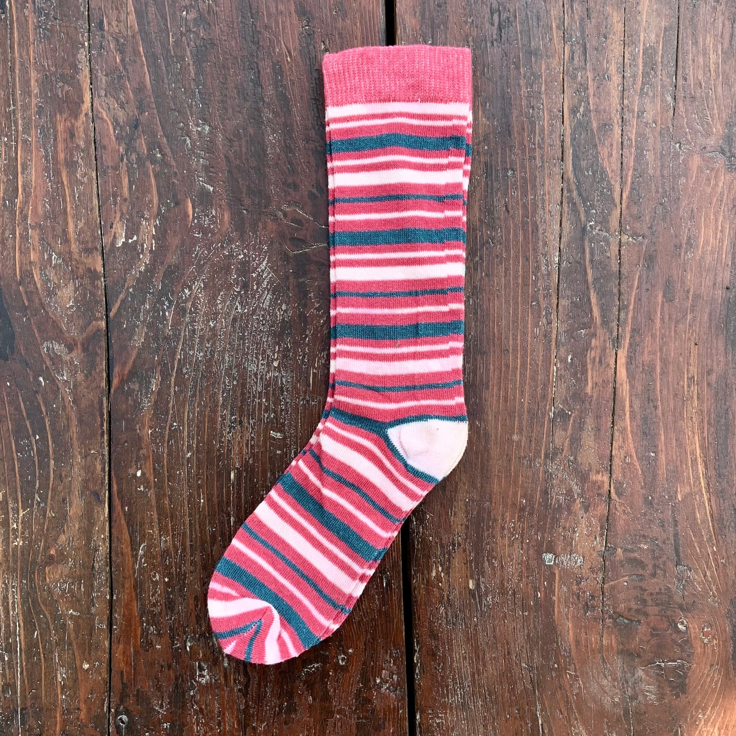Pink striped Socks.