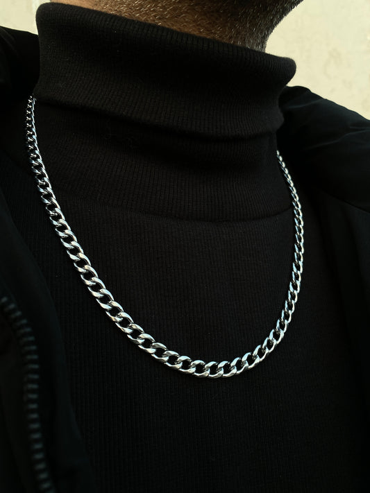 Round Cuban-Link Stainless Steel Chain.